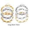 Neue Edelstahl-Armbänder für Damen Herren Oval Herz Karabinerverschluss Kette Armband am Handgelenk Schmuck Zubehör 18-19cm lang