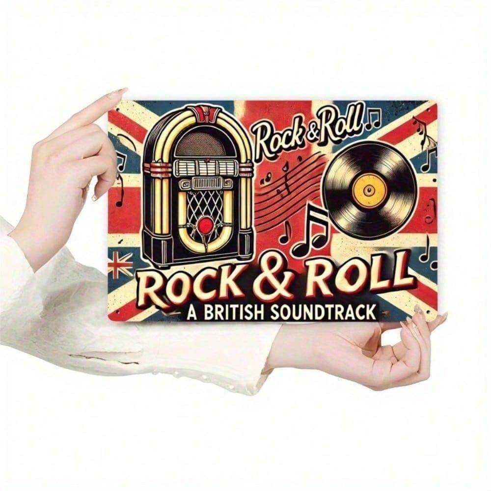 

LINDGHALL Vintage Tin Sign 12x8 Inch Rock and Roll Metal Wall Decor for Home Bar Cafe Retro Wall Art 20x30cm