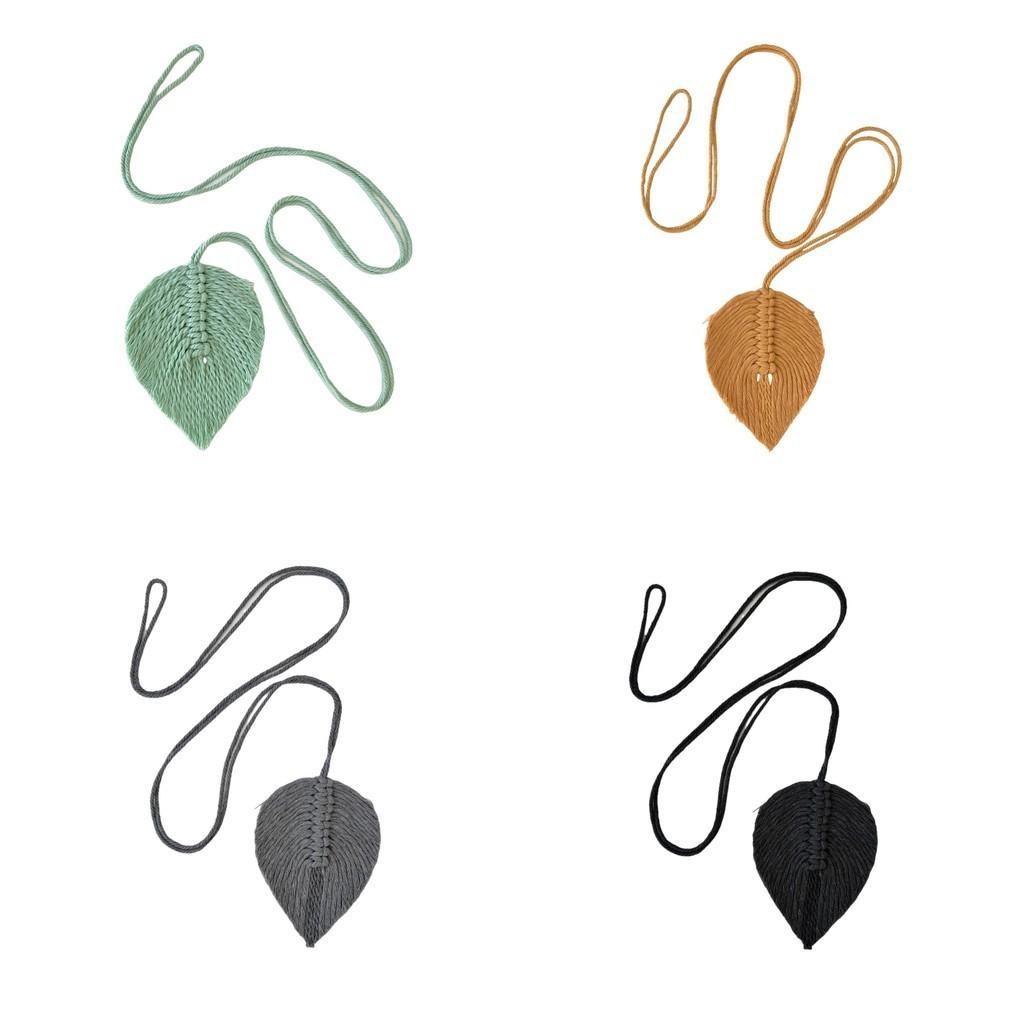 Braided Fringe Curtain Buckle Fashion Handmade Leaf Curtain Tie Simple Tie Rope