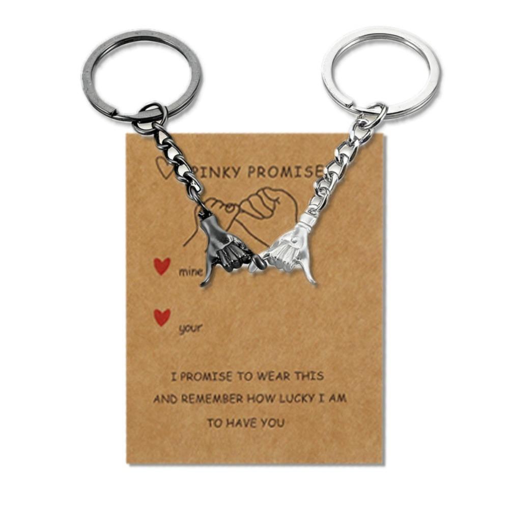 2pcs Creative Finger Key Chains Bag Charm Hand-In-Hand Keychain  New Year Gifts