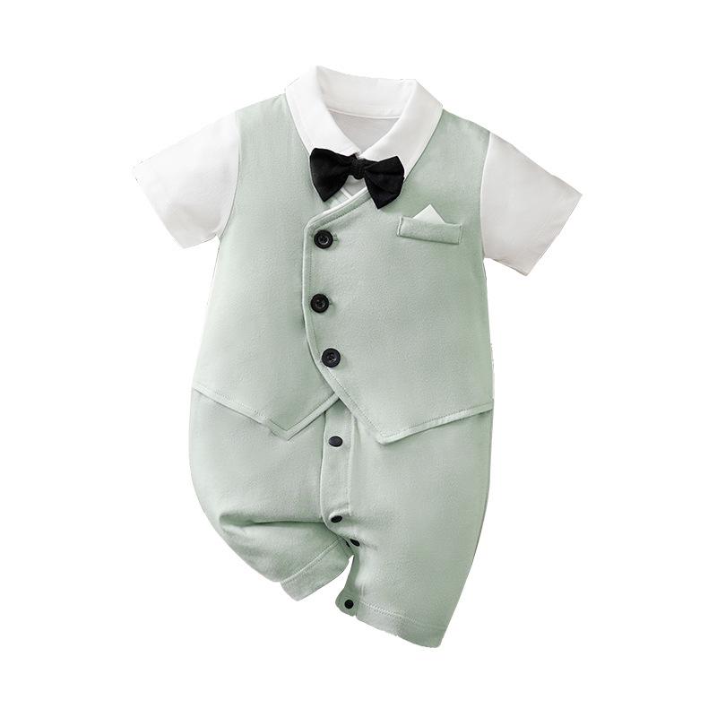Heren Korte Mouw Zomer Romper voor Pasgeboren en Baby Jongens (0-1 Jaar) - Babykleding