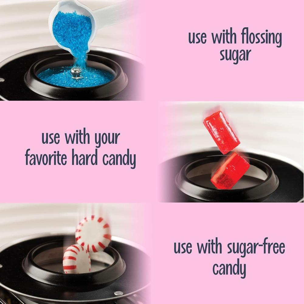 DIY Cotton Candy Machine Stainless Steel Bowl Retro Cotton Candy Machine for Kids and Birthday Party with 10 Wooden Sticks