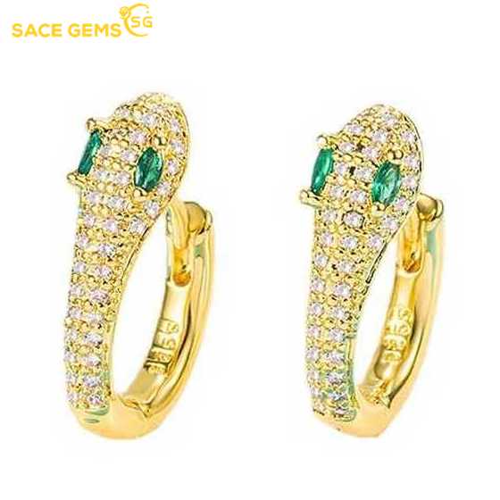 

SACE GEMS классические модные легкие роскошные серьги в форме змеи из медного сплава с цирконом для женщин, подарки для свадебной вечеринки золотой