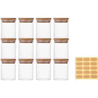Vidro com alto teor de borossilicato - Recipiente de armazenamento - Conjunto de 12 - 150ml - Diâmetro 6.5cm