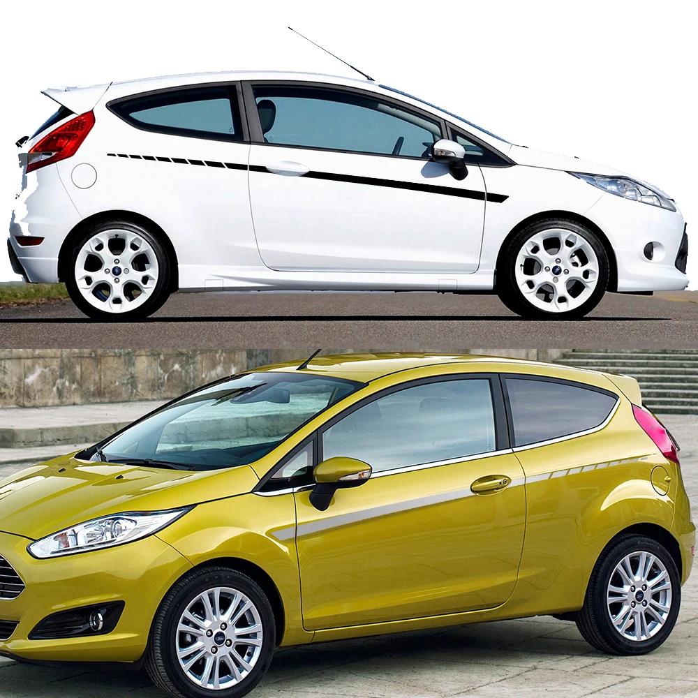 Car Door Side Waist Line Stripes Decals Racing Stripes Vinyl Sticker Accessories For Ford Fiesta MK7 3 Door 2008 - 2017 ST200