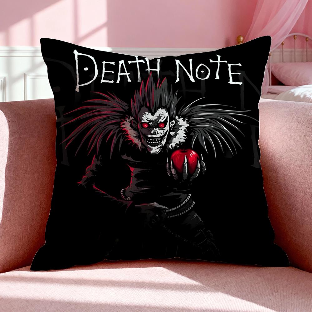 Anime DDeath Note Cushion Cover Breathable Linen Pillowcase Summer Odorless EcoFriendly Invisible Zipper Washable 30X30cm