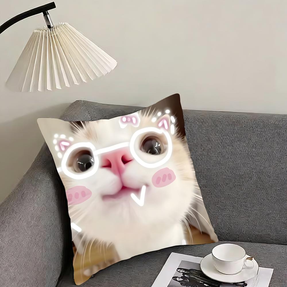 Cute Pet Animal Cushion Cover Reversible Plush Pillow Cover – For car, sofa, bedroom, perfect as a gift.