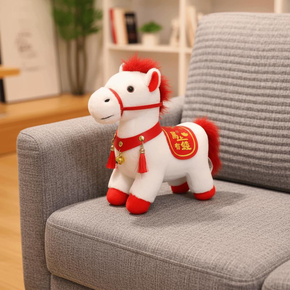 PP Cotton Horse Mascot Stuffed Animal Chinese Style Chinese Horse Plush Doll Festive Decor