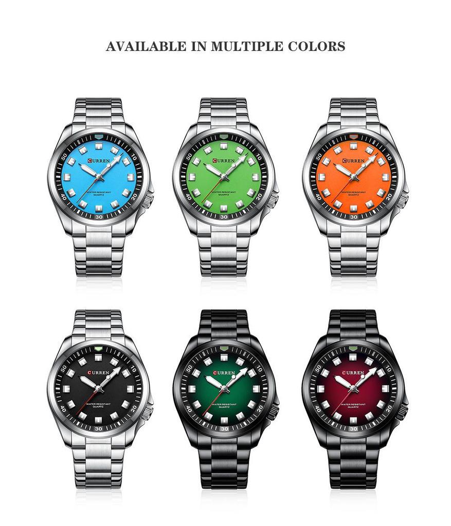 CURREN 8451 Men's Waterproof Business Quartz Watch with Steel Band