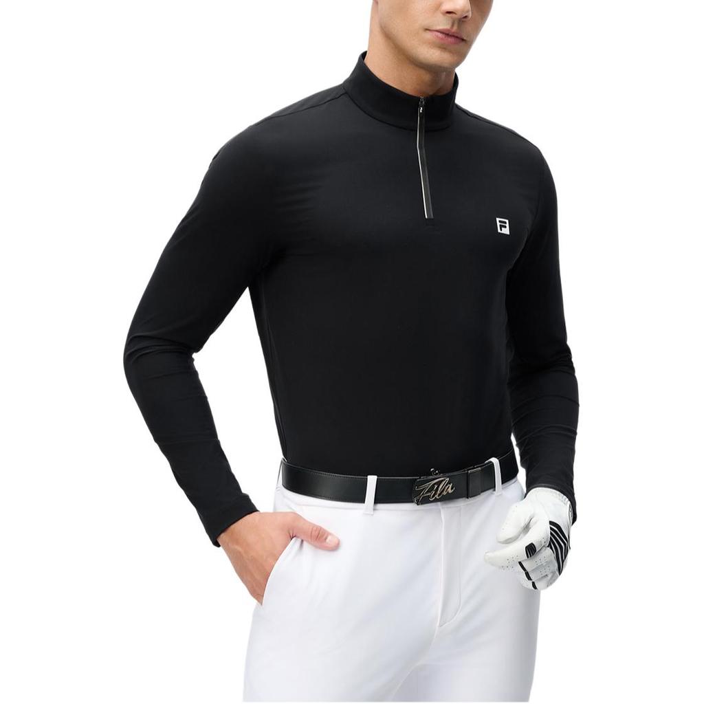 Fila Golf Series Fashion Comfortable Soft Pullover Long Sleeve T-Shirt Men Tops Black A11M445222F-BK