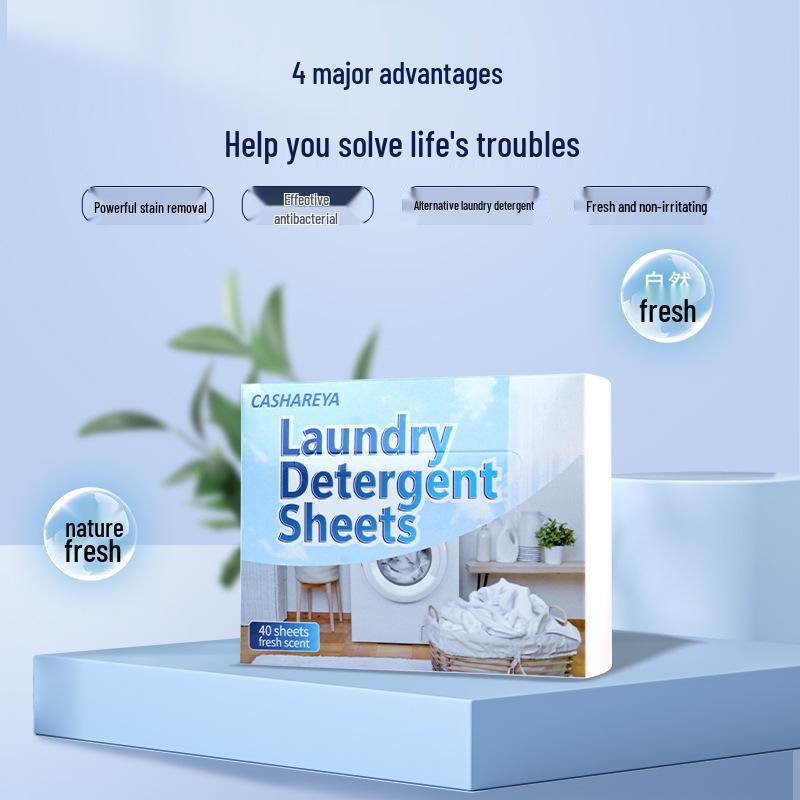 Concentrated Stain-Removing Laundry Sheets - Portable and Effective