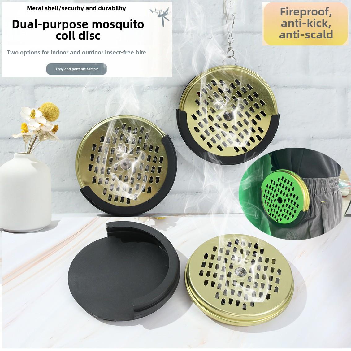 

Портативный держатель спирали от комаров с крышкой, подвесная горелка для отпугивания насекомых, для использования дома на открытом воздухе Tray with pad