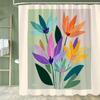 1pc Modern Minimalist Flowers Shower Curtain Floral Design Perfect Bathroom Decorative Bathroom Shower Curtain With Hooks