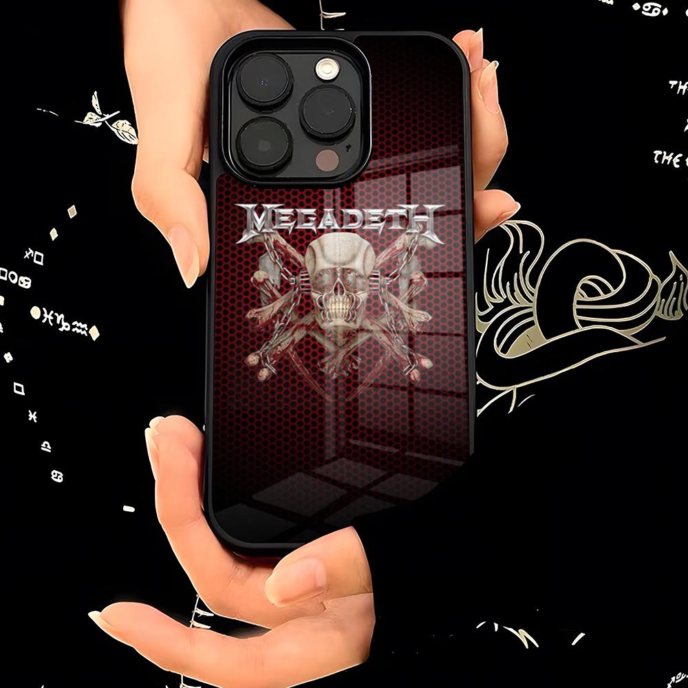 

M-MegadethS Logo Skull Metal Phone Case PC+TPU For IPhone 15 16 17ProMax 13 16 11 12 14 Pro Xs Max Mini Xr X Plus Cover iPhone 16 Pro Max
