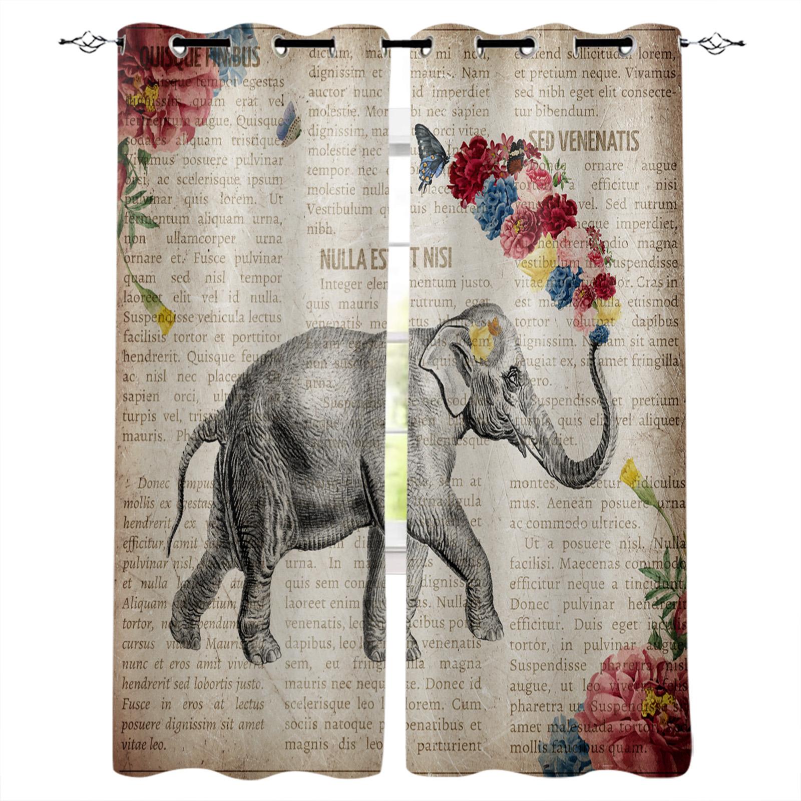 Газетный слон Шторы для гостиной Декоративные элементы Гостиная 135W x 60H(cm) — фото 11
