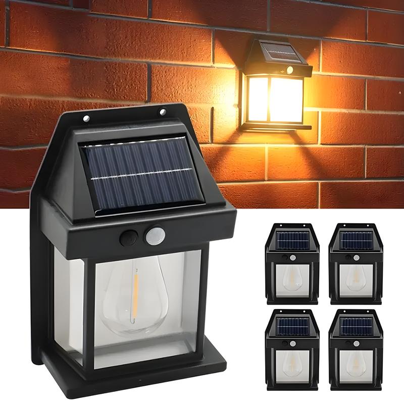 

Outdoor Solar Wall Lamp Waterproof Tungsten Filament Lamp Induction Lamp Household Garden Wall Light Villa Lighting Night Light Warm light чорний