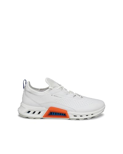 ECCO Men's Biom C4 Waterproof Lace-Up Golf Shoes, White/Mazarine Blue, Size 25.5 Cm, 3E