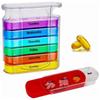 7 Days Pill Dispenser Box Portable Colorful Sealed Pill Case Stackable Moisture Proof Medicine Storage Containers Healthcare