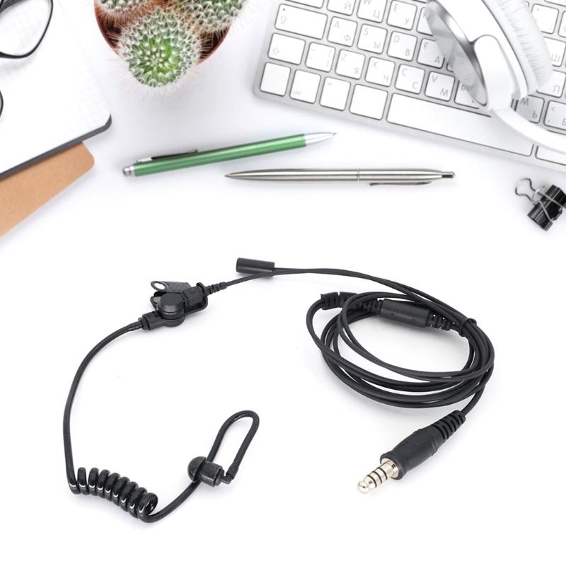 7.1mm Telescopic Heavy Duty Acoustic Air Tube Earphone Headset Mic Headphone 7.1mm Plug For Walkie Talkie Radios