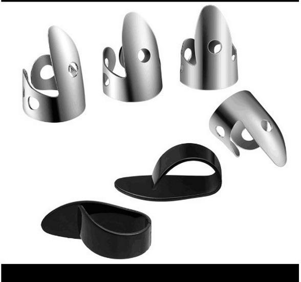 Silver Metal Fingerstyle Guitar Pick for Index and Thumb