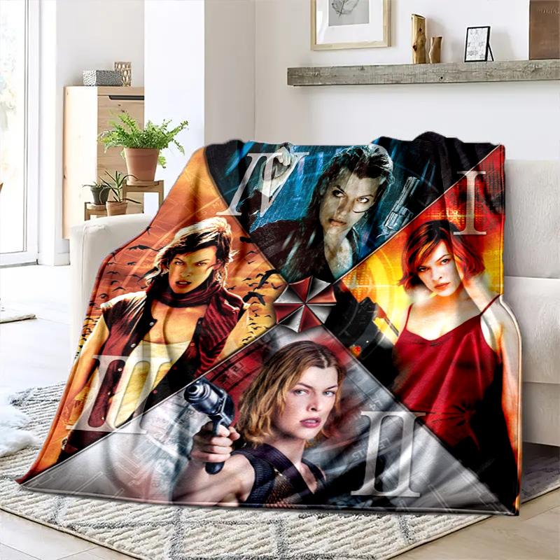 The Sci-fi Game Resident Evil Features the Umbrella Corporation Blanket a Soft Home Furnishing Nap Decoration a Warm Sherpa Blanket for All Seasons U1
