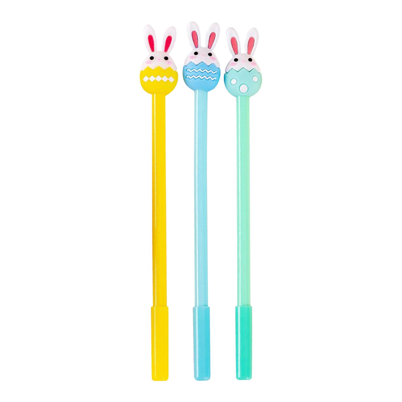 Bunny Shape Ballpoint Pen Cute Stationery for Students Easter Basket Filler for Kids Novelty School Supplies 3pcs_Easter Bunny Random чёрный/красный