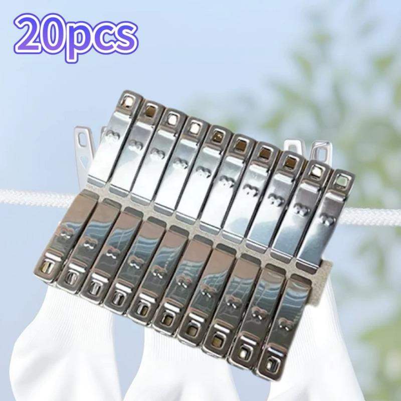 

Household Small Clothing Clip Windproof Stainless Steel Clothes Pegs Durable Metal Windproof Clips for Towel Clothes Sock