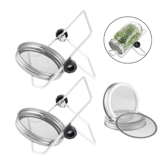 Supporto per Vaso Mason Inclinato Stabile Regolabile Anti-caduta Antiscivolo Fisso Acciaio Inossidabile Vaso Mason Germogliatore Supporto per Vaso Articoli per la Casa