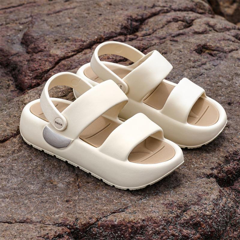 

Platform sandals women s 4.0 open-toed summer breathable beach shoes outdoor non-slip heightening sandals garden shoes 35-36 бежевий