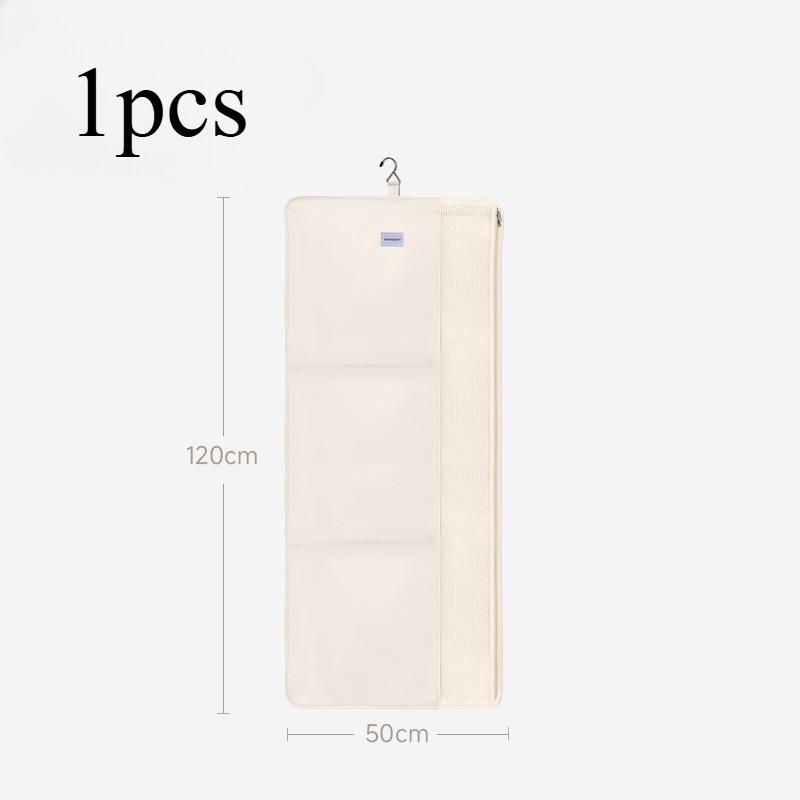 

1/2pcs Wall-mounted Storage Bag for Wardrobes Travel Clothing Storage Bag Foldable Divider Bag Home Closet Storage Box бежевый