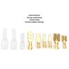 180Pcs Golden Insert Electrical Wire Cable Connector with Insulation Cover Spring Terminal Connector Durable Spade Terminals