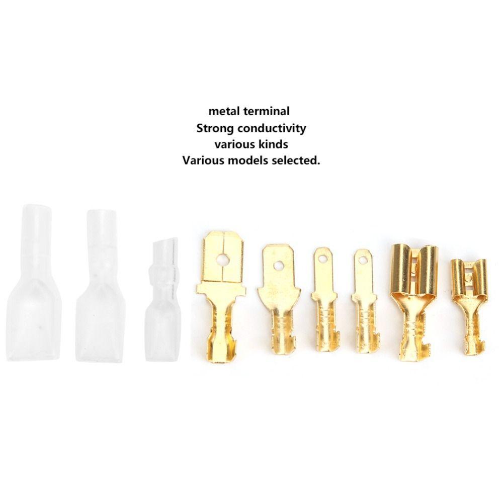 180Pcs Golden Insert Electrical Wire Cable Connector with Insulation Cover Spring Terminal Connector Durable Spade Terminals