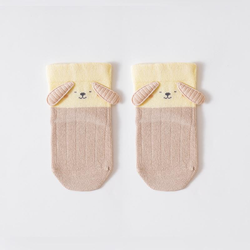Xiyu Jia Automne/Hiver Chaussettes en Coton Peigné pour Bébés et Tout-Petits avec de Jolies Petites Oreilles, Design Sans Couture Tube Court