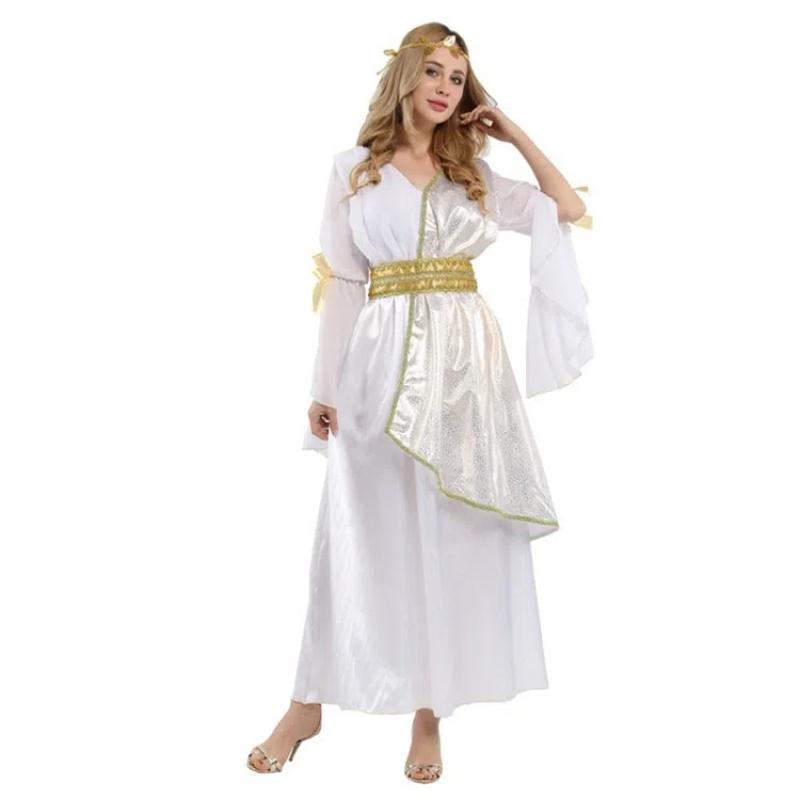 Vestido de diosa griega Atenea, noble y elegante, disfraz de cosplay para mujeres adultas, fiesta de Halloween, atuendos árabes