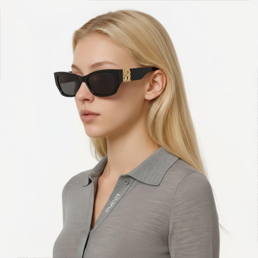 Dior Occhiali da sole quadrati oversize con decorazione logo da donna neri MISSS1FXR_10A0