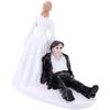 Anself Synthetic Resin Bride & Groom Wedding Cake Topper Romantic Wedding Party Decoration Adorable Figurine Craft Gift