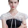 Elegant Lace Trimmed Polyester Shawl For Weddings Parties Office Lightweight Breathable Wrap