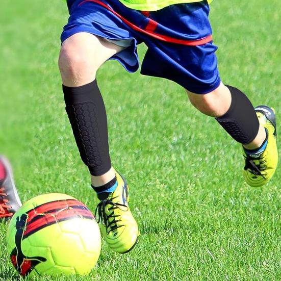 Soccer Shin Guards for Kids Youth Adult Calf Compression Sleeve with Honeycomb Pads Protective Gear for Football Soccer