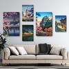 New Japanese Landscape Retro Art Canvas Painting Cartoon Poster Office Wall Painting Living Room Bedroom Home Decoration Mural No Frame