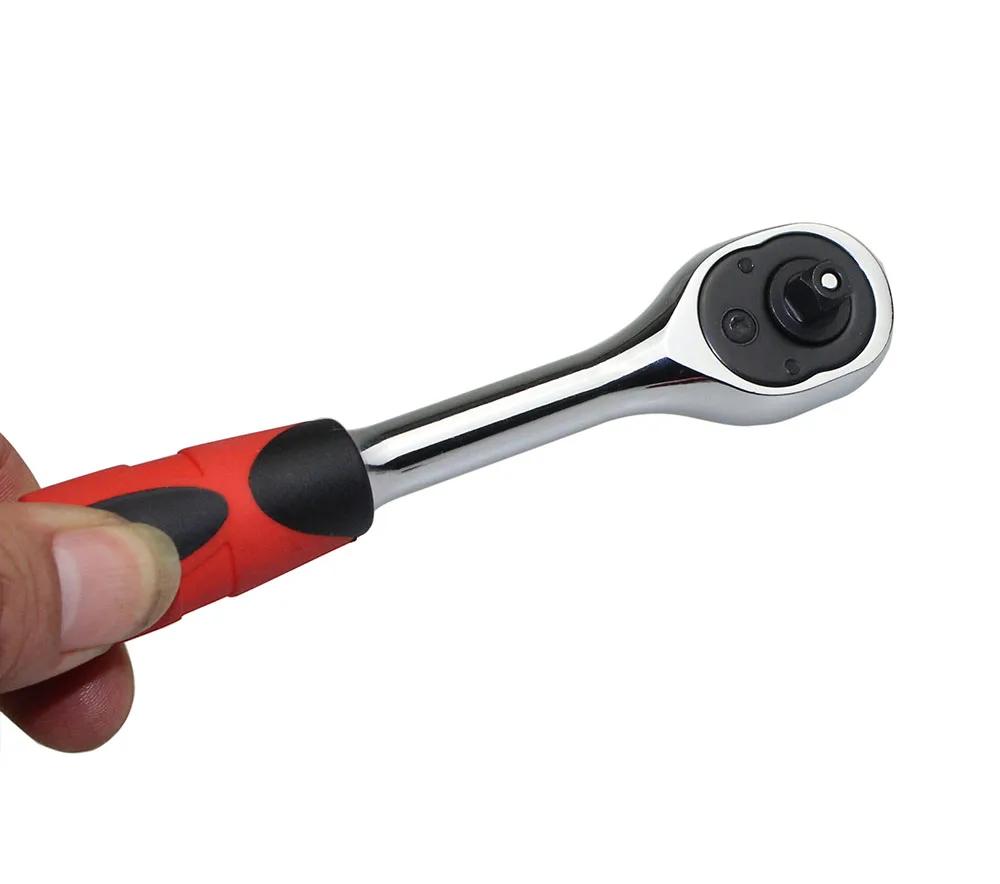 High Quality CRV 1/4"drive 72 Teeth Extending Telescopic Ratchet Socket Wrench Tool,allen Head Torque Wrench With Rubber Handle