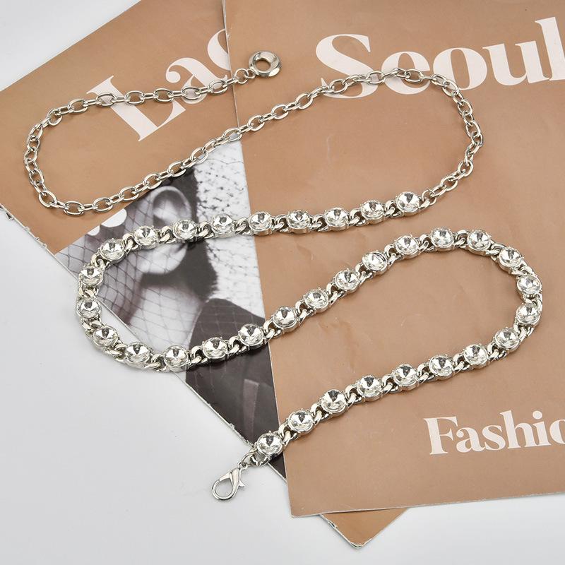 European and American Rhinestones Inlaid with Metal Waist Chains, Ladies' Temperament, Small Fragrance Style, Dress, Decorate The Body Chain for Women