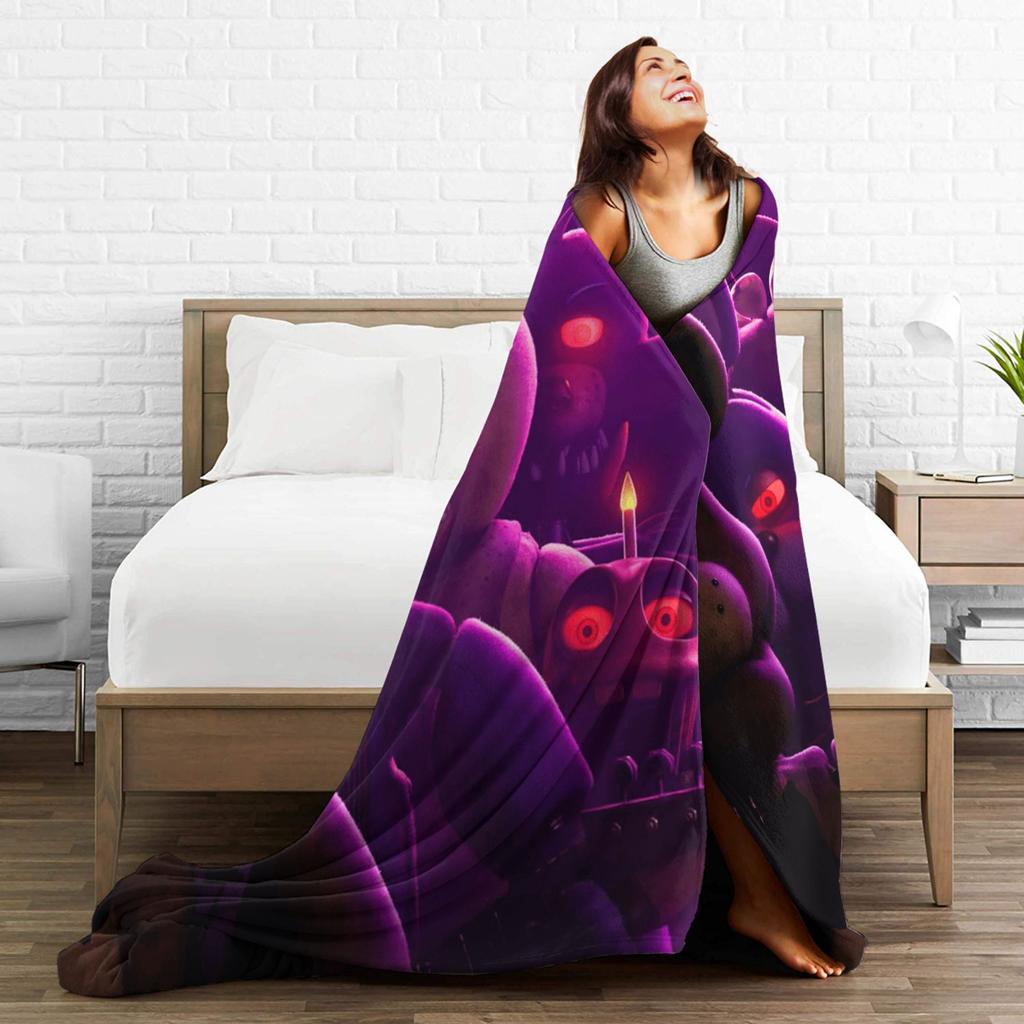 FNAFs Plush Blanket Students  Flannel Bedding Throws For Living Room Super Soft Custom DIY Quality Bedspread Gift Idea