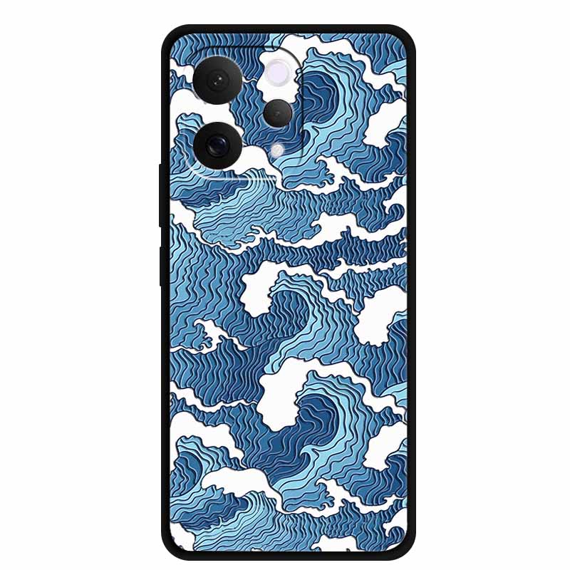 For Vivo S50 5G Case 3D Emboss Flower Black Silicone Soft Back Cover Case For Vivo S50 2025 Phone Case 6.59" Coque V2528A Fundas