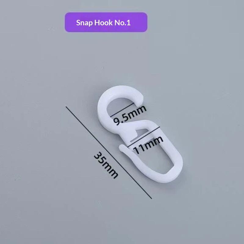 Curtain Track Hooks White Scratch-resistant Plastic Strong Build 30 Pcs for Home Balcony Curtains