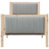 Brown and Light Grey Bed Frame 75 x 190 cm Solid Pine Wood