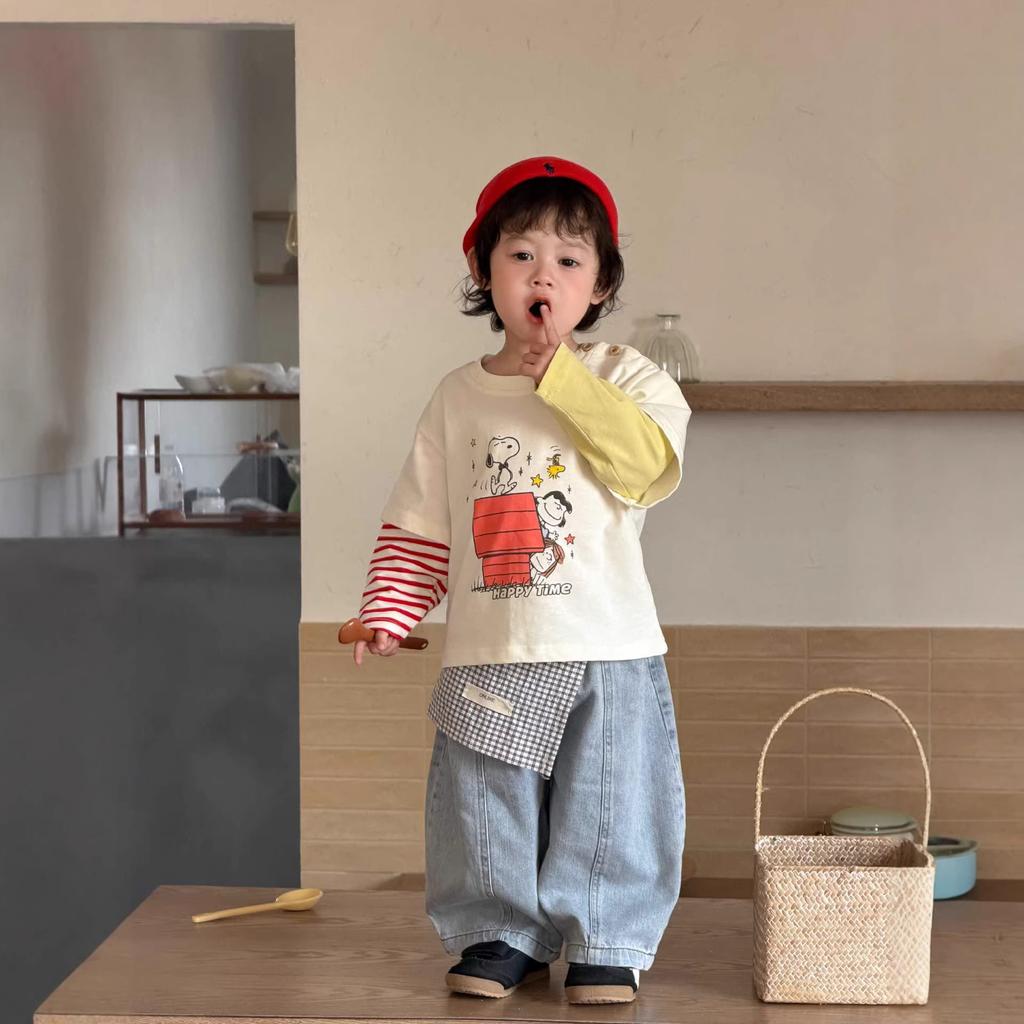 Baby Spring Long Sleeve T-Shirt 2026 New Children's Clothes Spring Boys Jeans Set
