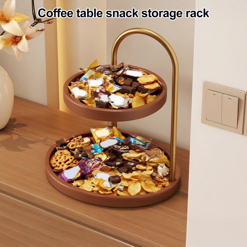 2-Tier Jewelry Stand Wooden Jewelry Organizer with 2 Trays Retro Tiered Tray Jewelry Holder for Necklaces Bracelets Earrings Key