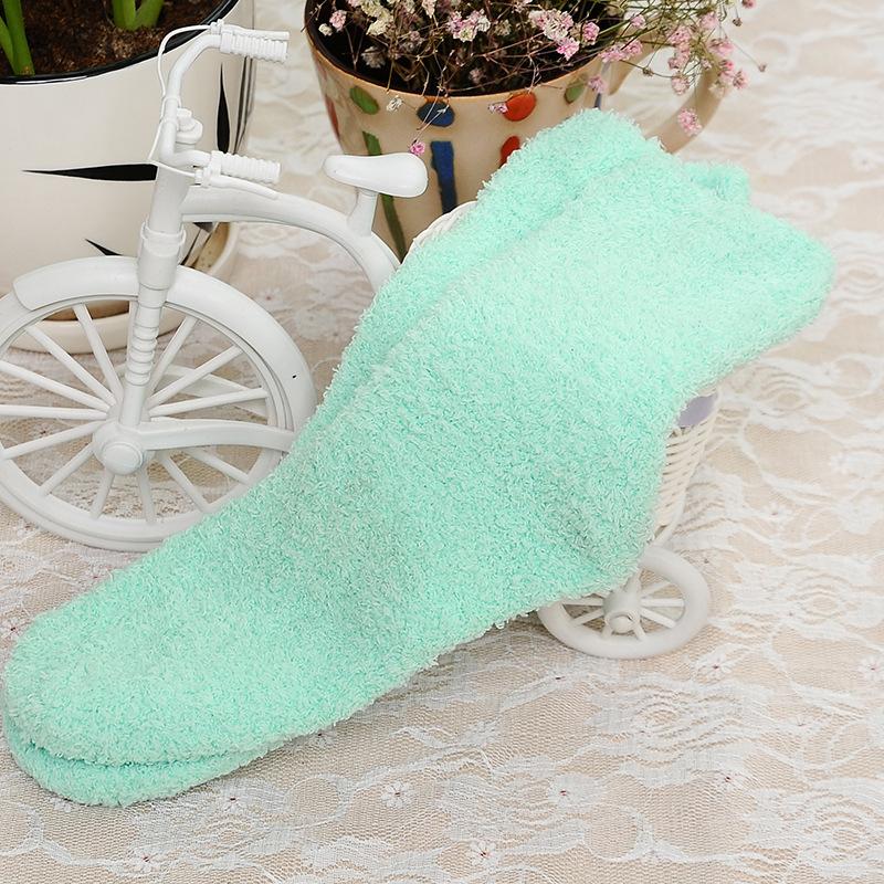 18 Styles Candy Color Thermal Warm Plush Socks Women Coral Fleece Floor Sox for Female Girls Colorful Wife‘s Gifts Dropshipping