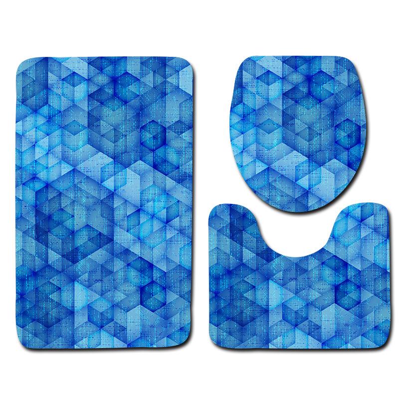 World Cup Football Toilet Three-Piece Floor Mat Bathroom Three-Piece Carpet Doormat