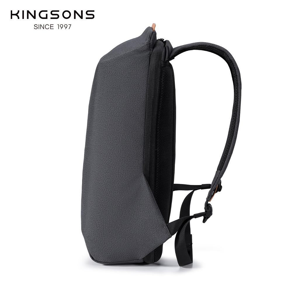 Kingsons Anti-Theft Men's Backpack 180 Degree Open USB Charging 15.6 Inch Laptop School Bag for Teenage Boys